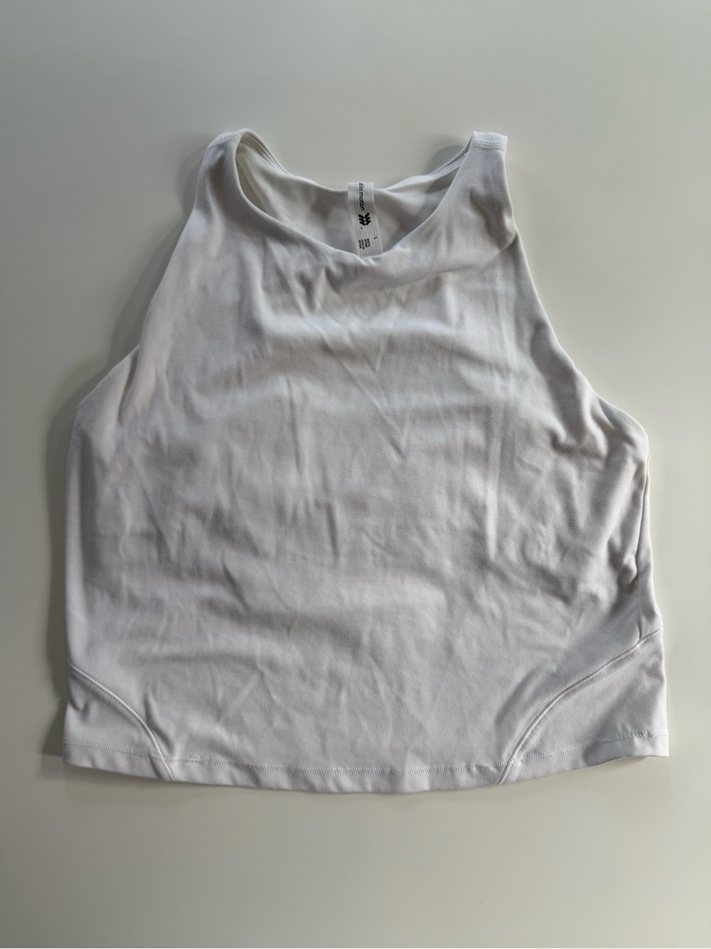 All In Motion Racer Back Tank Top Womens L White Shelf Bra Casual Athleisure